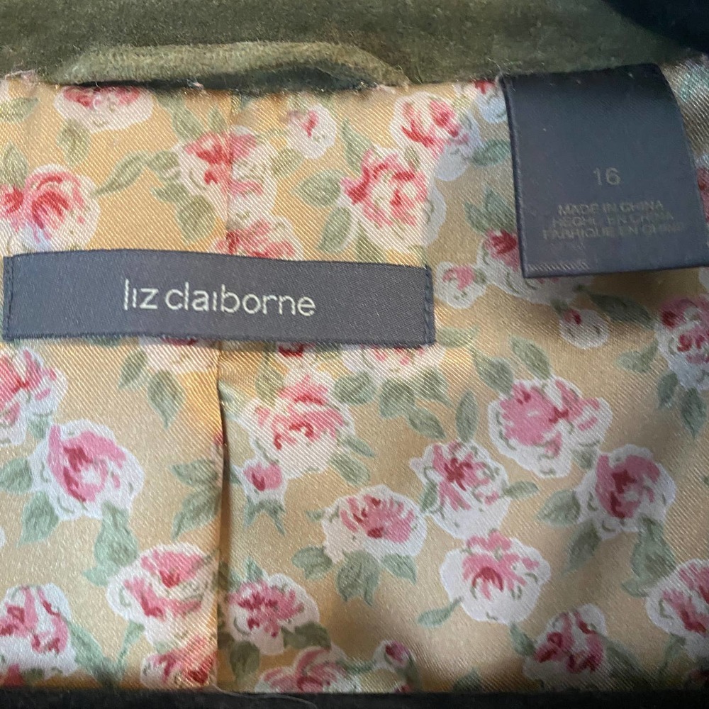 Liz Claiborne Army Green Suede Coat - Picture 5 of 5